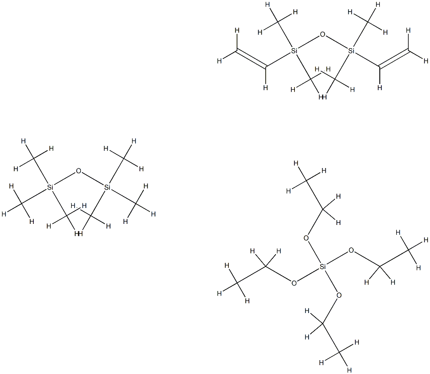 Silicic acid (H4SiO4), tetraethyl ester, hydrolysis products with 1,3-diethenyl-1,1,3,3-tetramethyldisiloxane and hexamethyldisiloxane 化学構造式