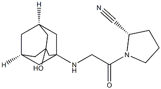 (2S)-1-[2-[(3-hydroxy-1-adamantyl)amino]acetyl]pyrrolidine-2-carbonitrile Structure