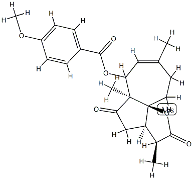 4-Methoxybenzoic acid (3S,10aS)-3,3aα,4,5,5a,6,9,10-octahydro-3β,5aβ,8-trimethyl-2,5-dioxo-2H-azuleno[8a,1-b]furan-6α-yl ester 结构式