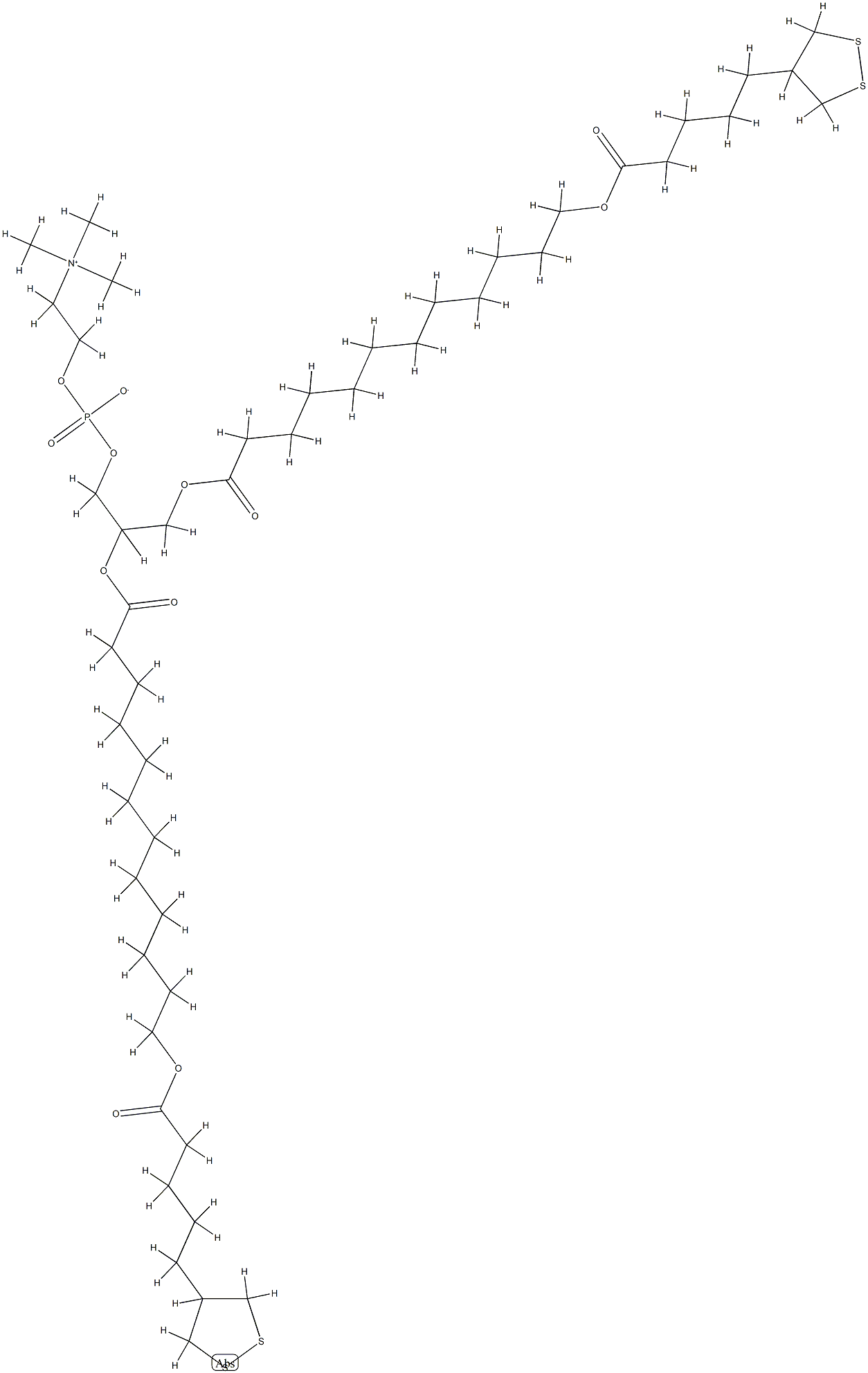 1,2-bis(1,2-(lipoyl)dodecanoyl)-sn-glycero-3-phosphocholine,104778-79-2,结构式