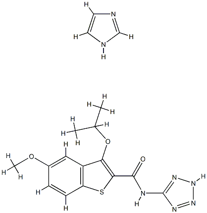 3-ISOPROPOXY-5-METHOXY-N-(1H-TETRAZOL-5-YL)BENZO[B]THIOPHENE-2-CARBOXAMIDE--1H-IMIDAZOLE (1:1) 化学構造式