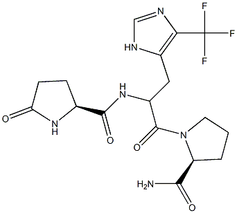 5-Oxo-L-Pro-5-(trifluoromethyl)-L-His-L-Pro-NH2 Struktur