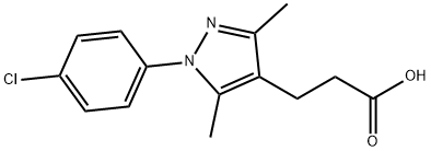 3-[1-(4-chlorophenyl)-3,5-dimethyl-1H-pyrazol-4-yl]propanoic acid Struktur
