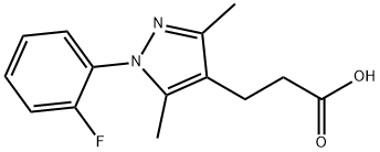 3-[1-(2-fluorophenyl)-3,5-dimethyl-1H-pyrazol-4-yl]propanoic acid Struktur