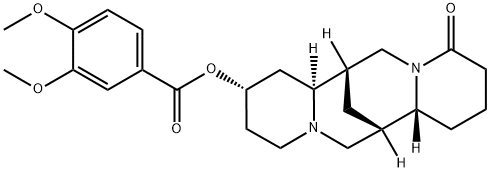 3,4-Dimethoxybenzoic acid (2S,7aα,14aβ)-dodecahydro-11-oxo-7α,14α-methano-2H,6H-dipyrido[1,2-a:1',2'-e][1,5]diazocin-2β-yl ester,10547-06-5,结构式