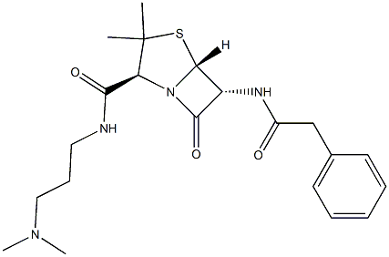 N-(3-dimethylaminopropyl)benzylpenicillinamide,105603-45-0,结构式