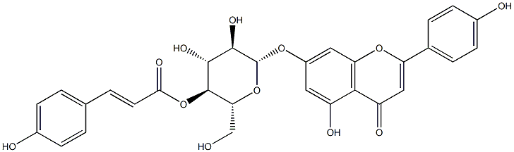 4''-O-(4-Hydroxy-E-cinnamoyl)cosmosiin Struktur
