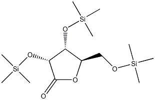 2-O,3-O,5-O-Tris(trimethylsilyl)-D-ribonic acid γ-lactone Struktur