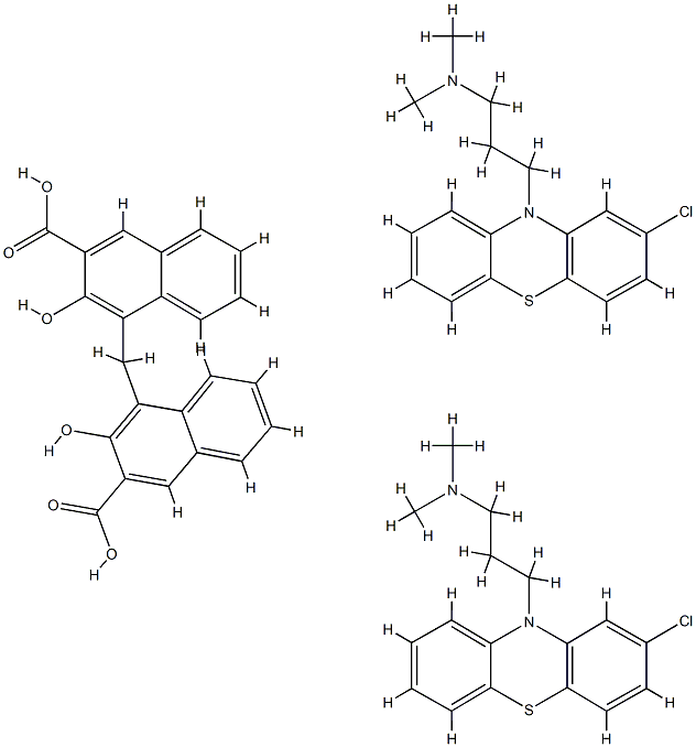 4,4'-methylenebis[3-hydroxy-2-naphthoic] acid, compound with 2-chloro-N,N-dimethyl-10H-phenothiazine-10-propylamine (1:2)  Structure