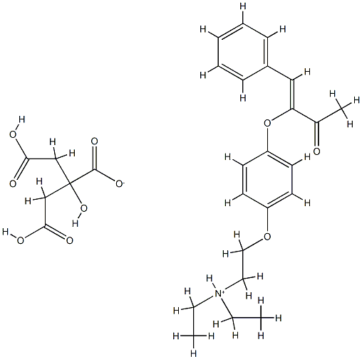 3-BUTEN-2-ONE, 3-(4-(2-(DIETHYLAMINO)ETHOXY)PHENOXY)-4-PHENYL-, CITRAT E (1:1), ( 结构式