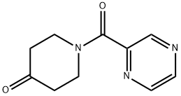 1-(2-ピラジニルカルボニル)-4-ピペリジノン 化学構造式