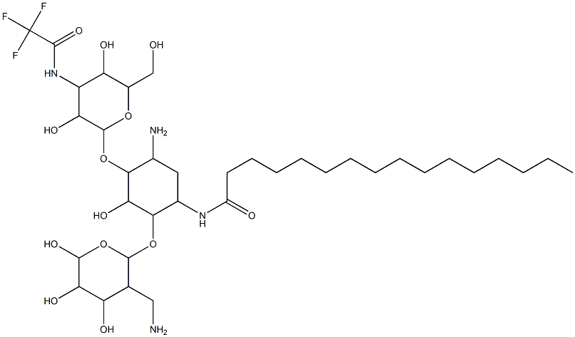 1-N-palmitoyl-3''-N-(trifluoroacetyl)kanamycin A Struktur