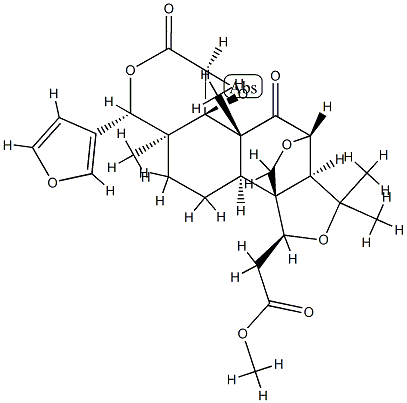 2-デ(カルボキシ)-19-デオキシ-2-(メトキシカルボニル)-6β,19-エポキシリモン酸16,17-ラクトン 化学構造式