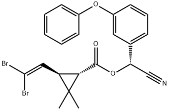 (1S,3R)-3-(2,2-二溴乙烯基)-2,2-二甲基环丙烷羧酸 (R)-氰基(3-苯氧基苯基)甲基酯,106454-65-3,结构式