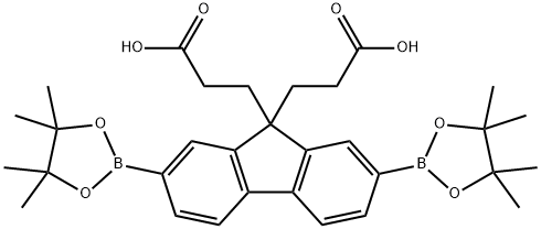 2,7-bis(4,4,5,5-tetraMethyl-1,3,2-dioxaborolan-2-yl)-9,9-bis(3'-propanoic)fluorene Struktur
