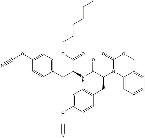 poly(oxyimidocarbonyloxy-p-phenylene(2-(hexyloxycarbonyl)ethylene)imino(2-(1-(benzyloxy)formamido)-1-oxotrimethylene)-p-phenylene) Struktur