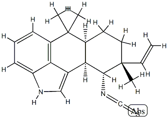 [6aS,(-)]-9α-Ethenyl-2,6,6aα,7,8,9,10,10aα-octahydro-10α-isothiocyanato-6,6,9-trimethylnaphtho[1,2,3-cd]indole Structure