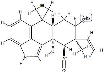 (6aS)-8α-Chloro-9β-ethenyl-6,6aβ,7,8,9,10-hexahydro-10β-isocyano-6,6,9-trimethylnaphth[1,2,3-cd]indol-10aα(2H)-ol 结构式