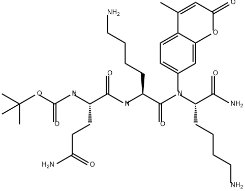 butoxycarbonylglutamyl-lysyl-lysine-4-methylcoumarinyl-7-amide 结构式