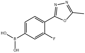 (3-Fluoro-4-(5-methyl-1,3,4-oxadiazol-2-yl)phenyl)boronic acid Struktur