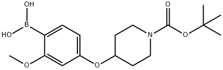 4-(1-BOC-piperidin-4-yloxy)-2-Methoxyphenylboronic Struktur