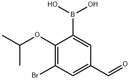 (3-溴-5-甲酰基-2-异丙氧基苯基)硼酸, 1072951-86-0, 结构式