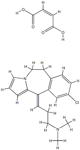 3-(9-chloro-5,6-dihydro-11-H-pyrrolo(2,1-b))(3)benzazepine-11-ylidine-N,N-dimethyl-1-propanaminebutenedioate Structure