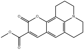 2,3,5,6-1H,4H-TETRAHYDRO-8-METHOXYCARBONYL-QUINOLIZINO- (9,9A,1-GH)COUMARIN 化学構造式