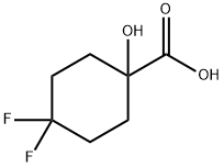 4,4-difluoro-1-hydroxycyclohexane-1-carboxylic acid Struktur