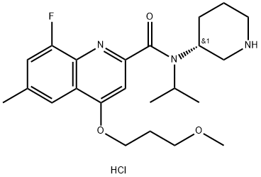 (R)-8-fluoro-N-isopropyl-4-(3-Methoxypropoxy)-6-Methyl-N-(piperidin-3-yl)quinoline-2-carboxaMide  (2HCl salt) Struktur