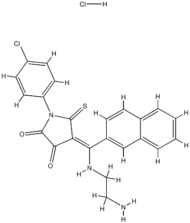 (4E)-4-[(2-aminoethylamino)-naphthalen-2-yl-methylidene]-1-(4-chloroph enyl)-5-sulfanylidene-pyrrolidine-2,3-dione hydrochloride,107888-04-0,结构式