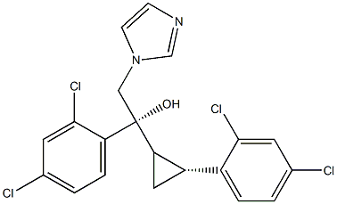 1H-Imidazole-1-ethanol, α-(2,4-dichlorophenyl) -α-[2-(2,4-dichlorophenyl)cyclopropyl]-, [1α(R),2]- Struktur