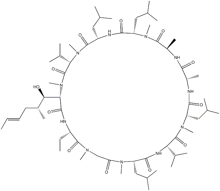 (3R,4R)-3-Hydroxy-N-methyl-5-[(E)-1-propenyl]-cyclo(L-Leu-L-Abu-Sar-N-methyl-L-Leu-L-Val-N-methyl-L-Leu-L-Ala-D-Ala-N-methyl-L-Leu-L-Leu-N-methyl-L-Val-)|环孢菌素T