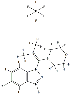 5-氯-1-[(二甲基氨基)-4-吗啉基亚甲基]-1H-苯并三氮唑 3-氧化物六氟磷酸盐(1-) 结构式