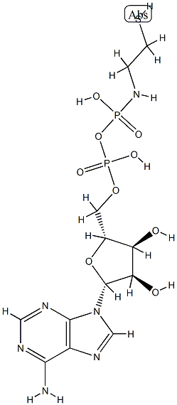 P(1)-(5'-adenosyl)-P(2)-N-(2-mercaptoethyl)diphosphoramidate 化学構造式