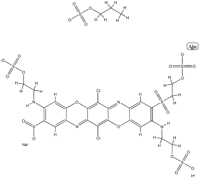 Ethanol, 2,2-6,13-dichloro-3,10-bis2-(sulfooxy)ethylaminotriphenodioxazinediylbis(sulfonyl)bis-, bis(hydrogen sulfate) (ester), potassium sodium salt Structure