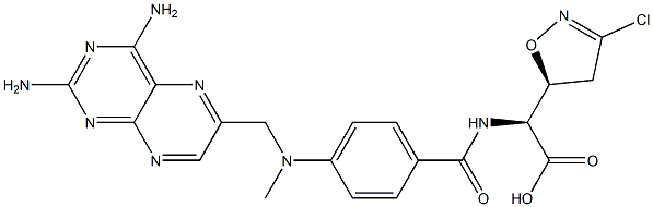 (N-(4-amino-4-deoxy-N(10)-methylpteroyl)amino)-3-chloro-4,5-dihydro-5-isoxazoleacetic acid 结构式