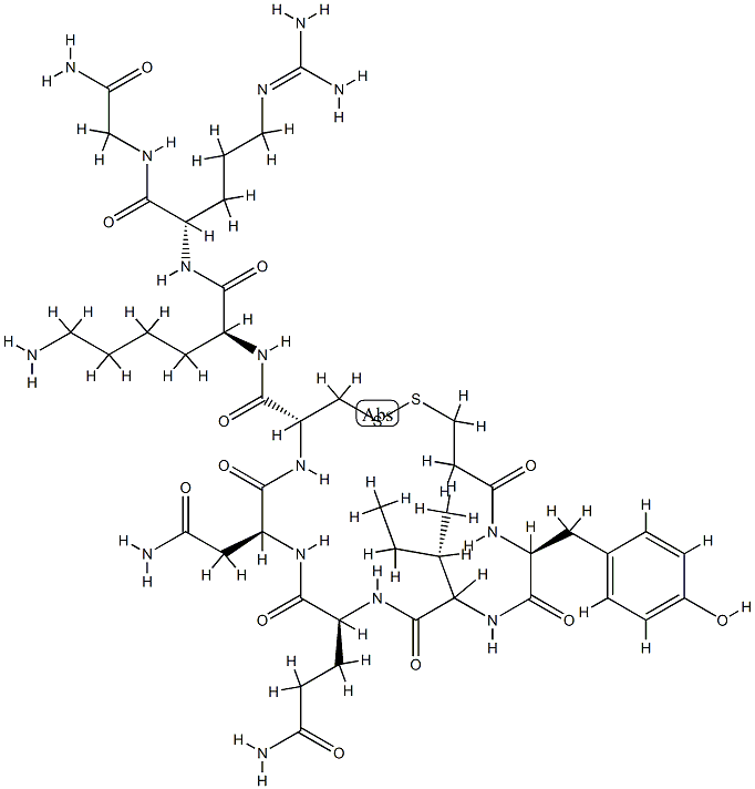 vasotocin, 1-deamino-7-Lys-8-Arg- Structure