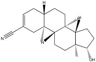 17β-Hydroxy-5α-androst-2-ene-2-carbonitrile 结构式