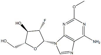 2-Methoxy-2'-deoxy-2'-fluoro-beta-D-arabinoadenosine 化学構造式