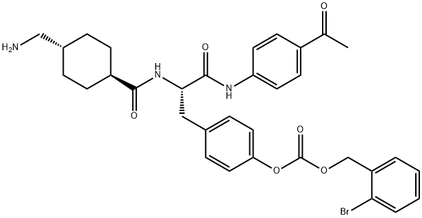 4-aminomethylcyclohexanecarbonyl-O-2-bromobenzyloxycarbonyltyrosine 4-acetylanilide Structure