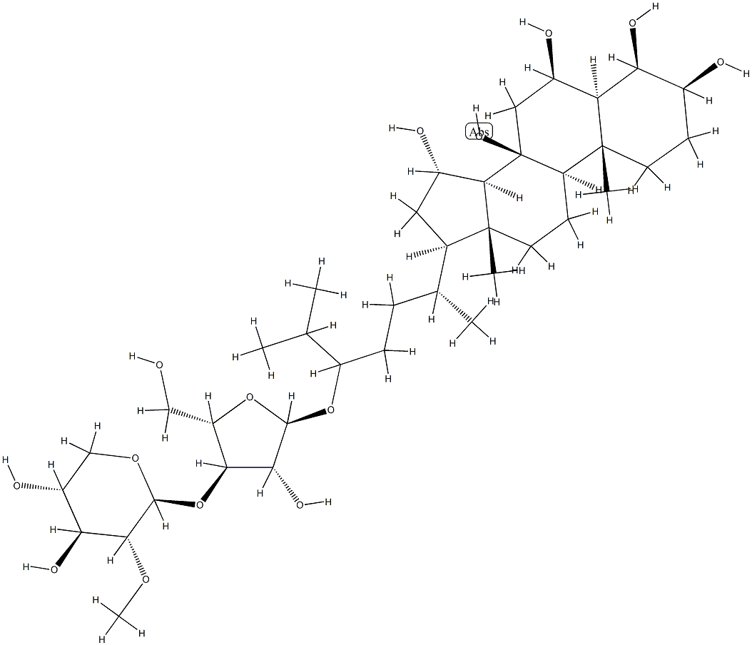 24-[[3-O-(2-O-Methyl-β-D-xylopyranosyl)-α-L-arabinofuranosyl]oxy]-5α-cholestane-3β,4β,6β,8β,15α-pentaol|
