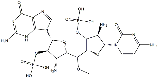 5'-phosphoryl-(3'-amino-3'-deoxycytidylyl)-(3'-5')-3'-amino-3'-deoxyguanosine Structure