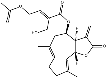 8β-(4-アセトキシ-5-ヒドロキシチグロイルオキシ)コスツノリド 化学構造式