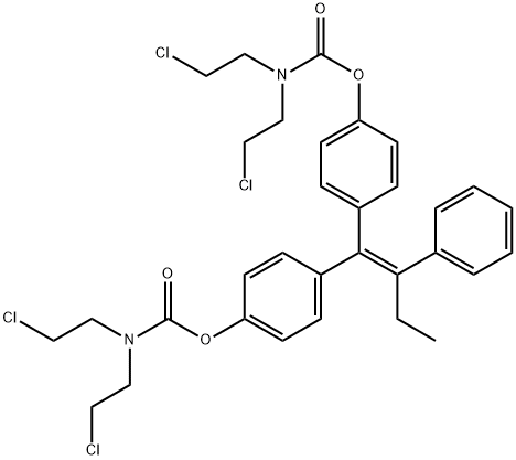 1,1-bis(4-(N,N-bis-2-chloroethylcarbamoyloxy)phenyl)-2-phenylbut-1-ene 结构式