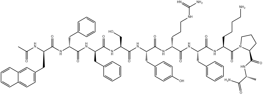LHRH, N-Ac-3(2-naphthyl)Ala(1)-Phe(2,3)-Arg(6)-Phe(7)-AlaNH2(10)- 结构式