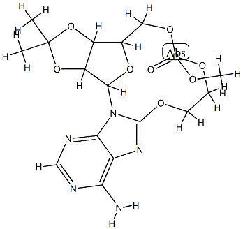 110090-92-1 methyl 8-(2''-hydroxyethoxy)-2',3'-O-isopropylideneadenosine-5',2''-phosphate