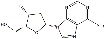 2',3'-dideoxy-2'-fluoroarabinofuranosyladenine 化学構造式