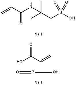2-Propenoic acid, polymer with 2-methyl-2-(1-oxo-2-propenyl)amino-1-propanesulfonic acid monosodium salt and sodium phosphinite 化学構造式