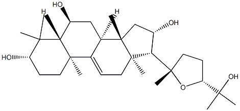 (24R)-20,24-Epoxy-5α-lanost-9(11)-ene-3β,6α,16β,25-tetrol,11026-01-0,结构式